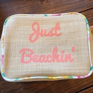 Just Beachin' Straw Cosmetic Pouch